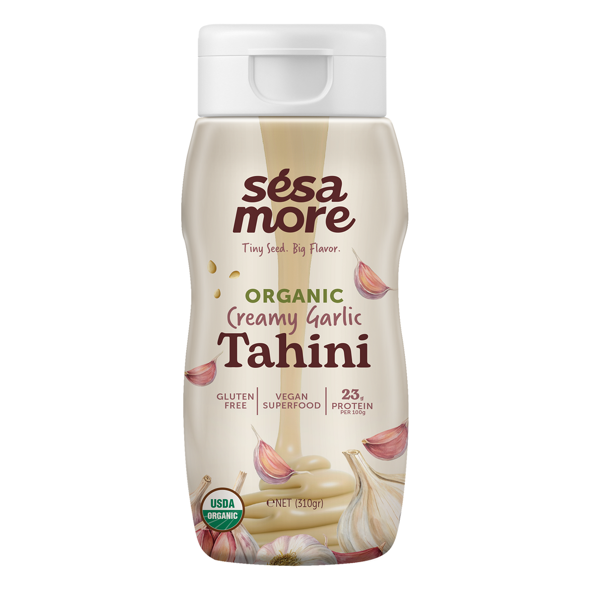 Organic Garlic Tahini - Squeeze Bottle
